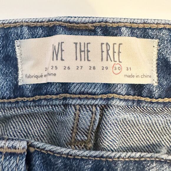 We the Free Free People Zip It Up Denim Frayed Hem Mini Skirt in Blue Size 30 - Picture 6 of 10
